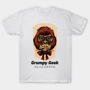 Grumpy Geek Monkey Joke T-Shirt